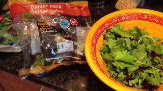 Grasshopper in salad bag