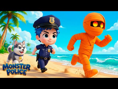 Zombies at the Beach! 🧟 | Monster Police 🚨 | Kids Songs & Nursery Rhymes