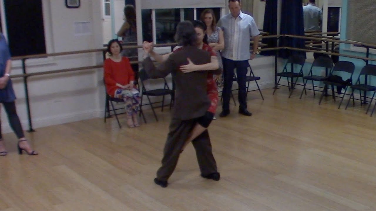 Argentine Tango dancing with Miranda at our beginner class in Lafayette