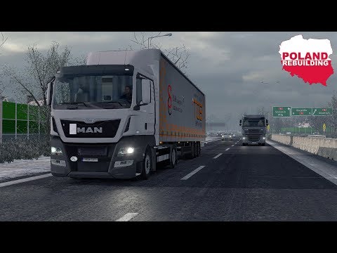 ETS2 1.30 - Poland Rebuilding in Winter - ProMods 2.25 - Low Deck MAN Euro 6 - Realistic Graphics