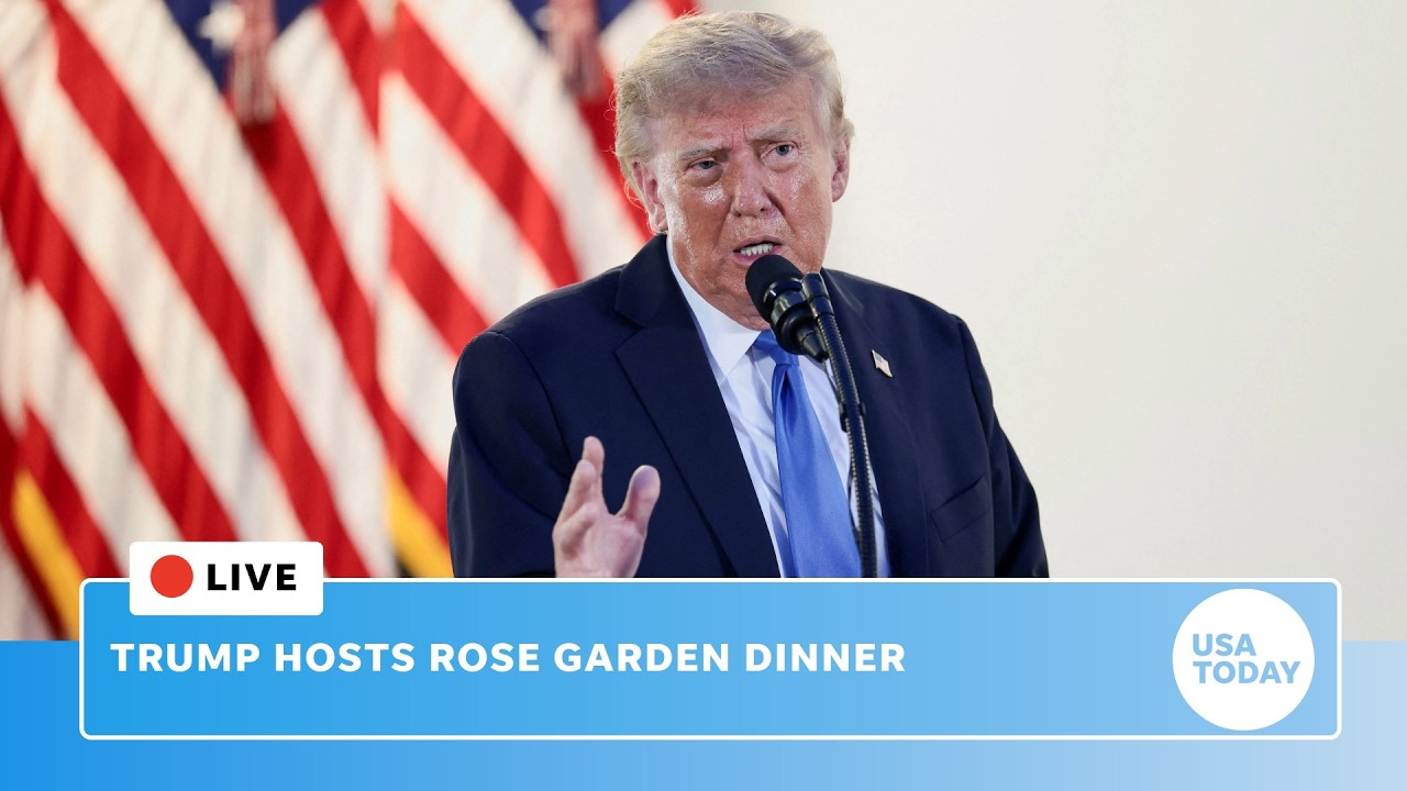 Live: Trump hosts White House Rose Garden dinner