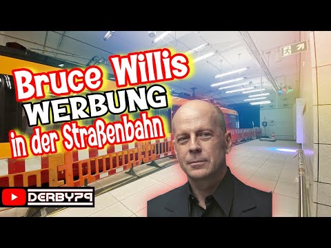 Bruce Willis in den Lautsprechern der Straßenbahn Karlsruhe | Tunnel-Werbung