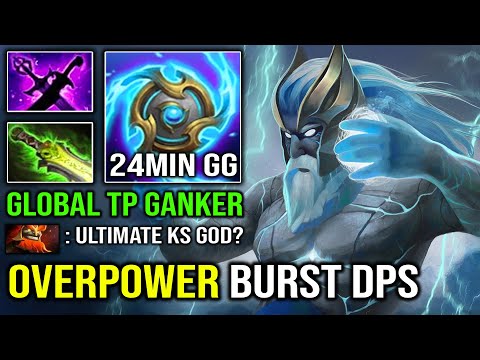 GLOBAL TP GANK 8Min Boots KS God Zeus | EZ 24Min GG Overpower Magic Burst DPS Dota 2