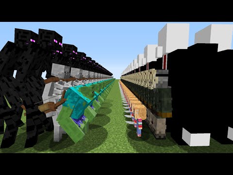 MUTANT CANAVAR ORDUSU VS KORKUNÇ KARAKTERLER ORDUSU 😱 - Minecraft