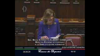 CASELLATI SULLA LEGGE ELETTORALE: "GARANTIAMO STABILITÀ E PIENA RAPPRESENTATIVITÀ"