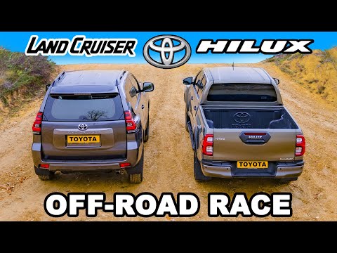 Toyota Hilux v Land Cruiser: UP-HILL DRAG RACE & which is best OFF-ROAD?!