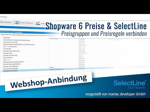 Shopware 6 Preisregeln und Kundengruppen mit SelectLine Preisgruppen verbinden