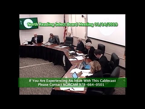 North Reading, MA Select Board Meeting 01/14/2019