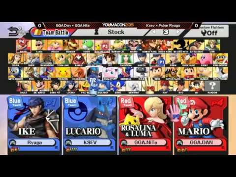 Youmacon 2015 Wii U - Ksev + Ryuga vs Dan + Nite - Winners Finals - Smash Bros. 4 Wii U