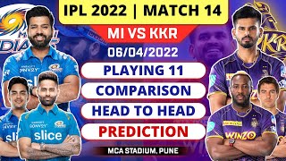 MI vs KKR Playing 11 2022 | MI vs KKR Pitch Report 2022 | KKR vs MI Playing 11 2022 | Match 14