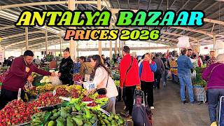 Antalya Market Prices 2026 🇹🇷 Street Bazaar Walk