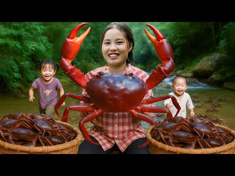 Go catch giant forest crabs, harvest peanuts and pick melons to sell at the market with 2 children