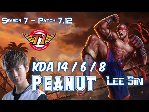SKT T1 Peanut LEE SIN vs NIDALEE Jungle - Patch 7.12 KR Ranked