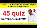Quiz Test Simulation 45 SIM07 Pre Selection Live Correction With Simone Chiarelli