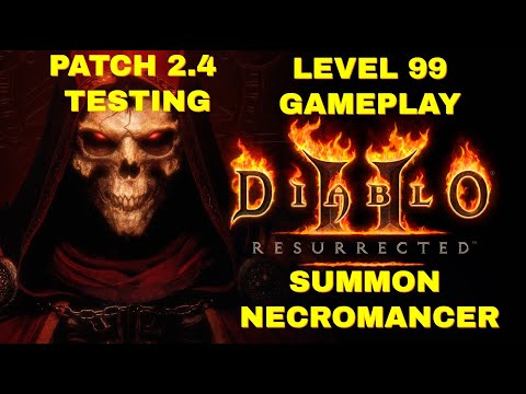 Diablo 2 Resurrected - SUMMON NECROMANCER Patch 2.4 testing - Diablo & Cow Level.