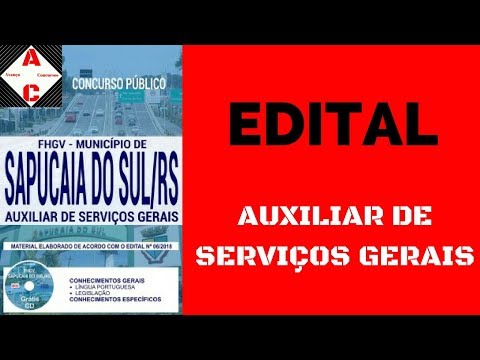 Apostila Concurso Sapucaia do Sul-RS 2018 - Auxiliar de Serviços Gerais