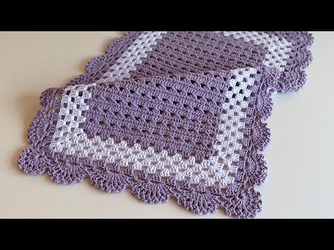 SIMPLE RECTANGULAR CROCHET RUG VERY BEAUTIFUL @adryanaartecroche #crochet #videoclass #crochet
