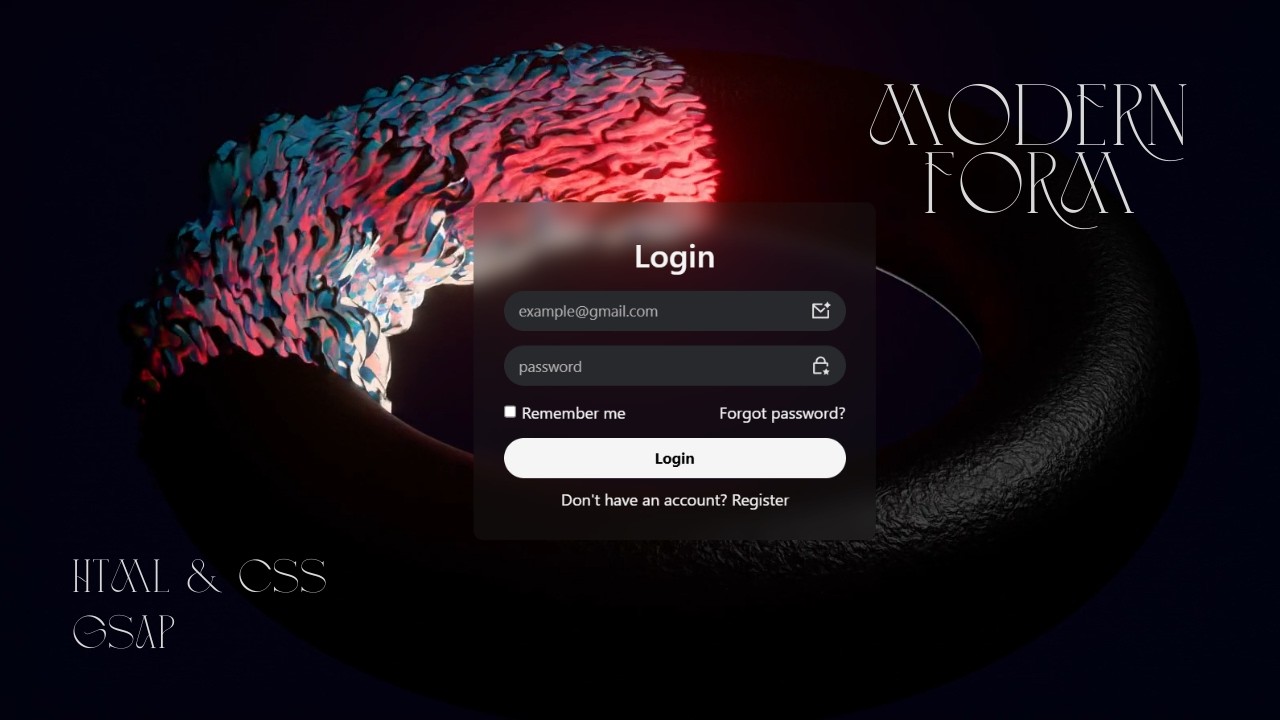 Stunning Animated Login Form using HTML CSS & GSAP | Modern UI Design Tutorial