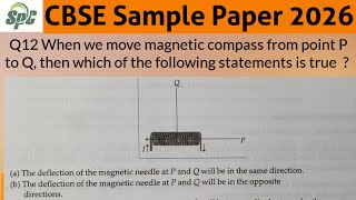 Q12 When we move magnetic compass from point P to Q, then which of the following statements is true 