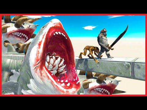 WHO  can FLEE FROM MUTANT MEGALODON | ARBS - Animal Revolt Battle Simulator