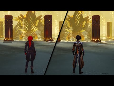 Azhdaha's Lines Against A Team With And Without Zhongli