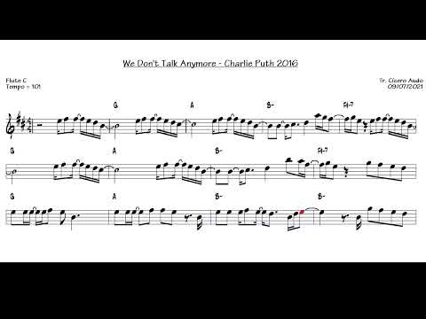 We Don't Talk Anymore - Charlie Puth 2016 (Flute C) [Sheet music]
