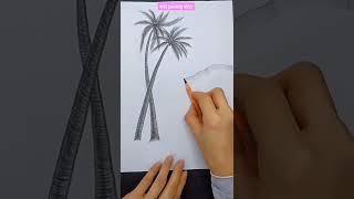 How to draw desert landscape with pencil step by step