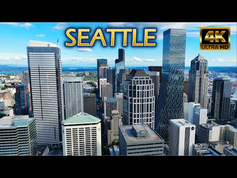 Flying Over Seattle Downtown [4K] July 2022 - Drone Video