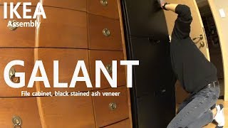 How to assemble-IKEA GALANT File cabinet, black stained ash veneer assembly -4x