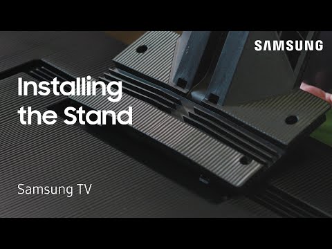 Unpacking and installing your 55” Q80D Samsung TV stand | Samsung US