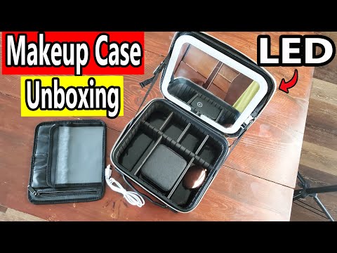 Best Makeup Train Case with LED Lighted Mirror!