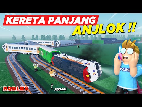 NYOBAIN GERBONG KERETA API TERPANJANG MALAH ANJLOK !! ROLEPLAY GAME KAI - Roblox Indonesia