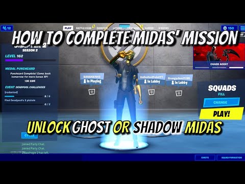 Fortnite  - How to Complete Midas' Missions and get Ghost or Shadow Midas