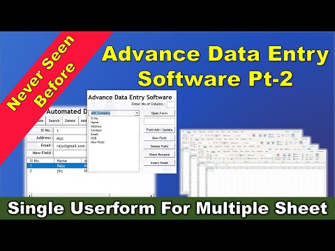 New Advance Data Entry Form / Software in Excel Userform- pt2 | Excel data entry work | Excel VBA