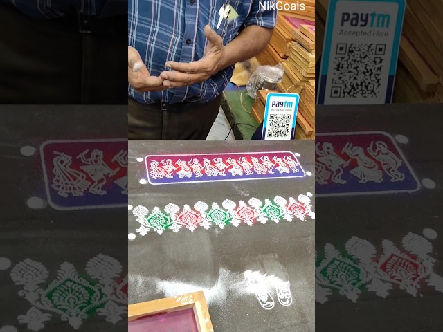 How to make rangoli design using stencil by Nitin Kothari - video 2