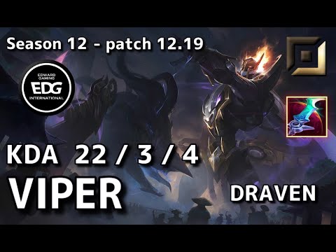 【NAサーバー/M1】EDG Viper ドレイヴン(Draven) VS エズリアル(Ezreal) BOT - Patch12.19 NA Ranked【LoL】