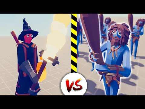 The Fire Wizard vs Army of Savages Totally Accurate Battle Simulator Tabs