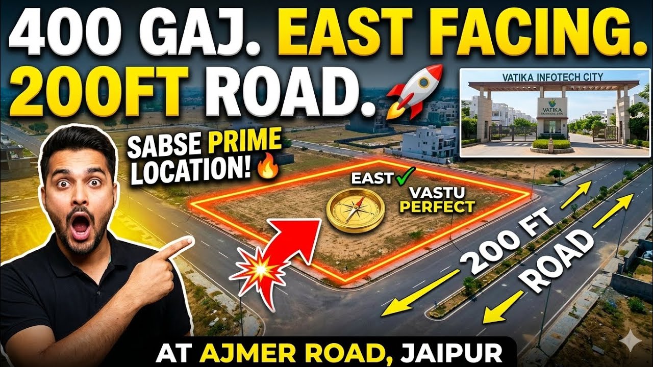 400 Gaj East Facing Plot on 200Ft Road at Vatika Infotech City Ajmer Road Jaipur