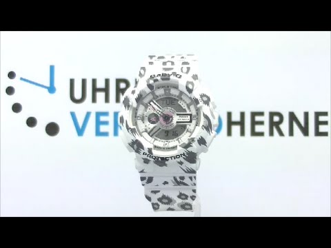 Baby-G Armbanduhr BA-110LP-7AER Leoparden-Look weiß schwarz