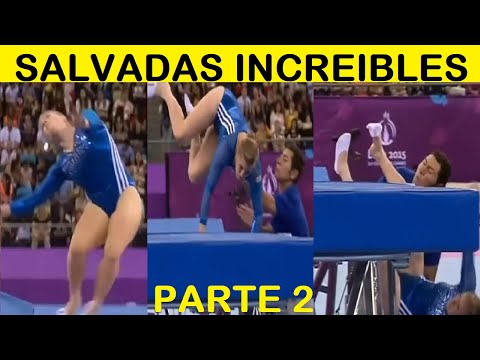 Top 12 Gymnasts Who Were Saved By Their Spotters - PART 2