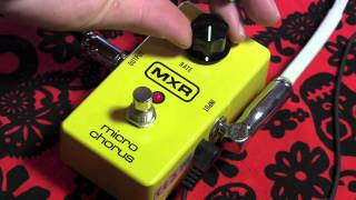 Video thumbnail for MXR Micro Chorus guitar effects pedal demo with Stratocaster by gearmanndude