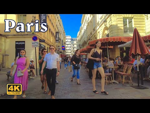Paris hot Sunny day September | Around Gare de Paris Saint Lazare (4K UHD)