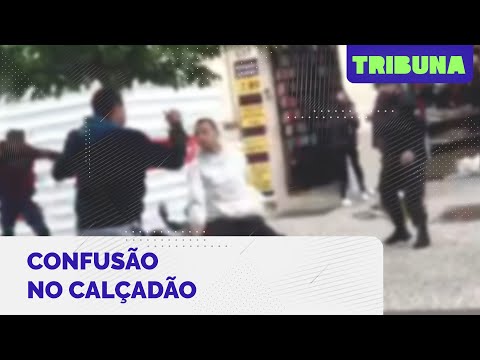 Confusão no Calçadão da Rua XV, em Curitiba