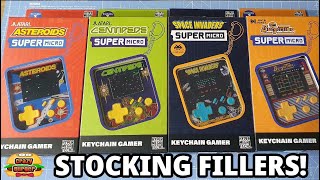 Super Micro KeyChain Gamer - Asteroids, Centipede, Space Invaders & Burger Time - Stocking Fillers!