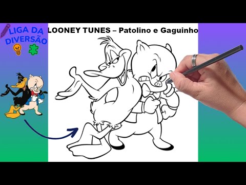 Como Desenhar os LOONEY TUNES Patolino e Gaguinho - How to Draw Daffy Duck from LOONEY TUNES