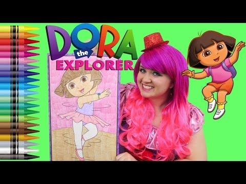 Coloring Dora The Explorer Nickelodeon GIANT Coloring Book Page Crayola Crayons | KiMMi THE CLOWN Video