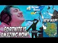 Ninja Plays & WINS His FIRST Game On The NEW Fortnite Chapter 2 Map! Game Breaking Bug?!