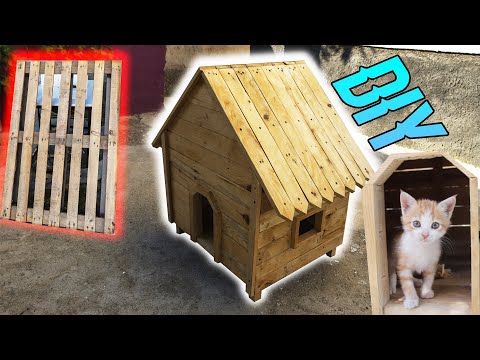 PET HOUSE DIY/HOW TO BUILD A CAT HOUSE FROM PALLET WOOD