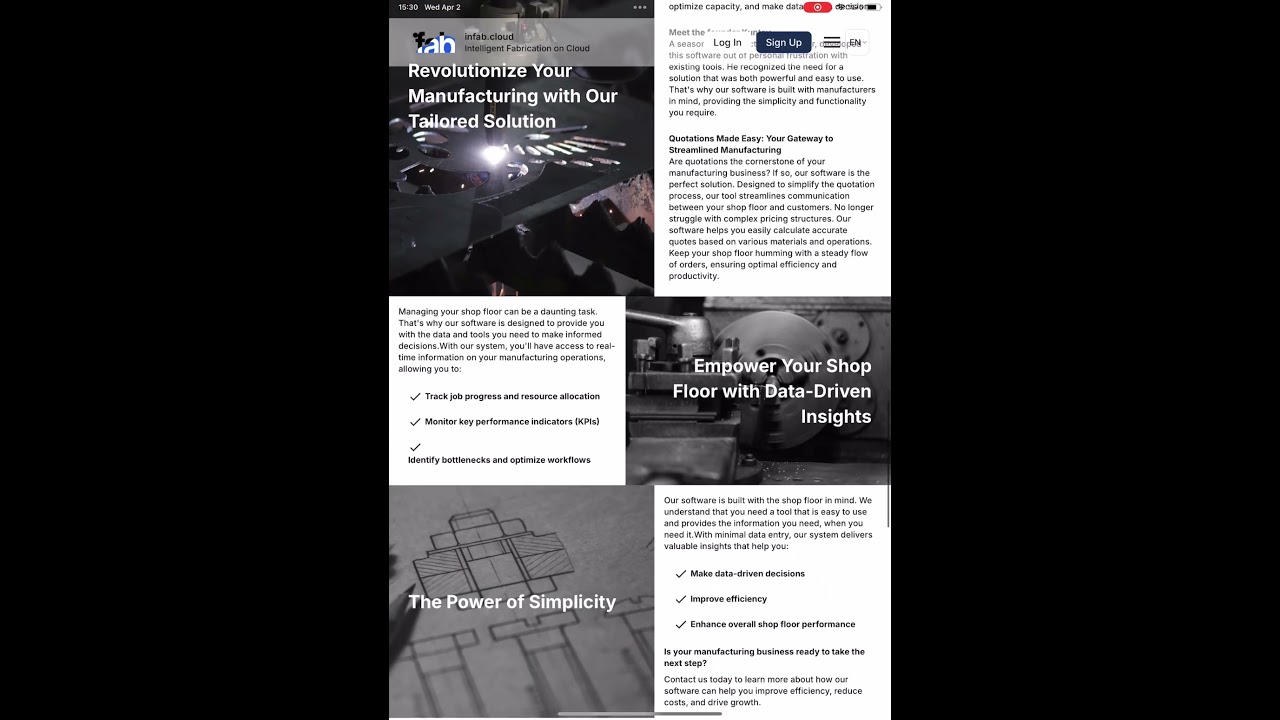 infab.cloud sME Shop Floor Management Software #tech#smegrowth #generativeai #shopfloor  #technews