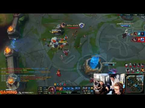 Insane game-changing Gnar ult during Ranked Team, and funny reaction on stream